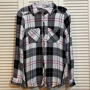 Maurices Plaid Button-up With Side Zippers